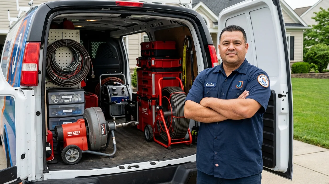 Professional drain cleaning equipment and Johns Plumbing LLC plumber in Natchitoches