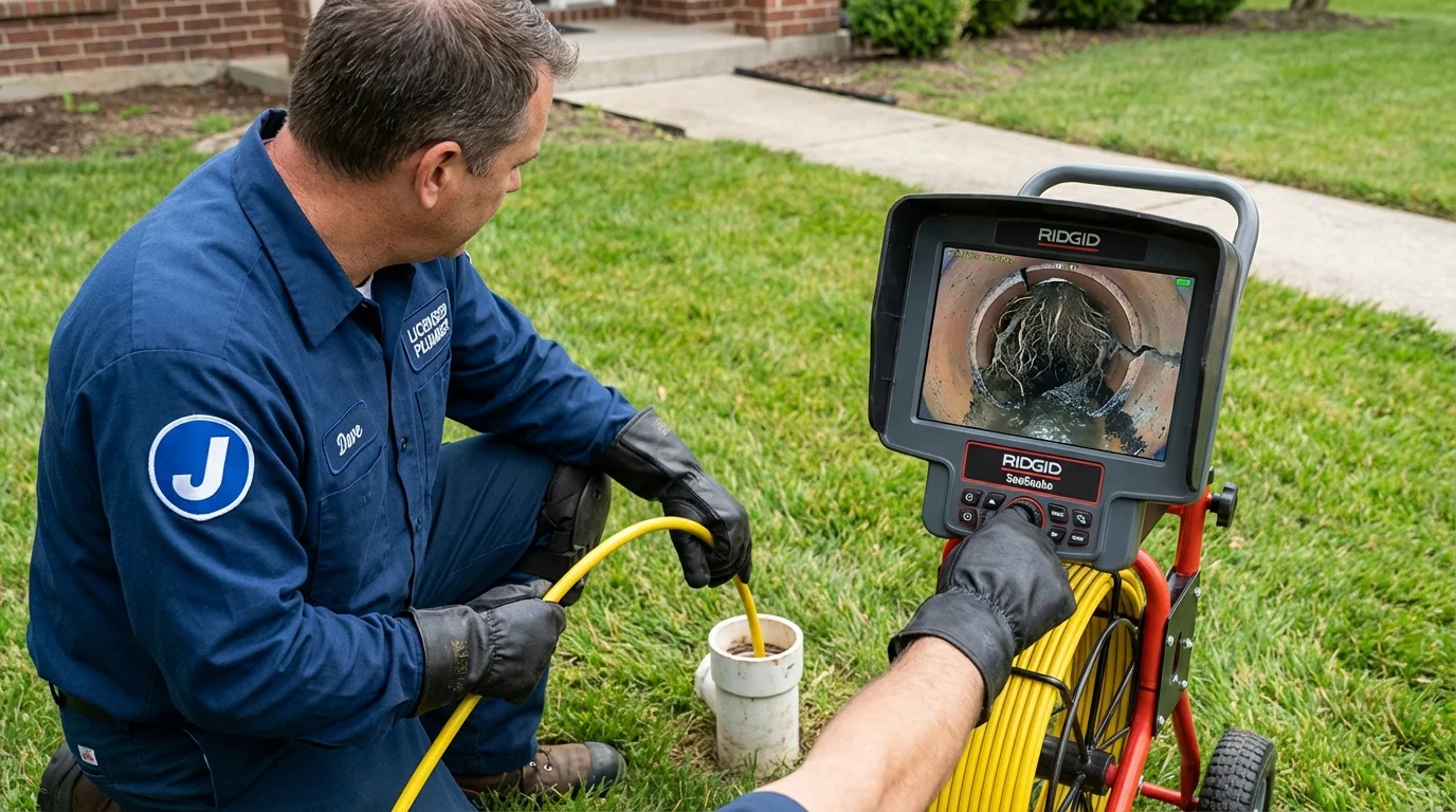 Sewer camera inspection being performed by Johns Plumbing LLC in Natchitoches